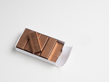 Staples box on white backgroundの写真素材