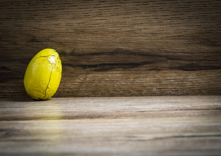 Easter eggs on wood backgroundの写真素材