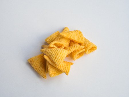 Corn cones on white backgroundの写真素材