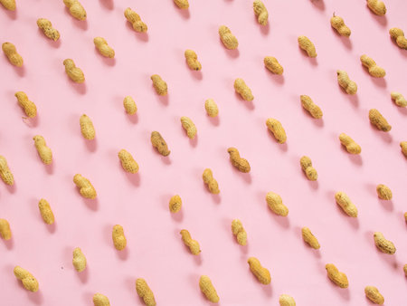 Peanuts pattern on pink background