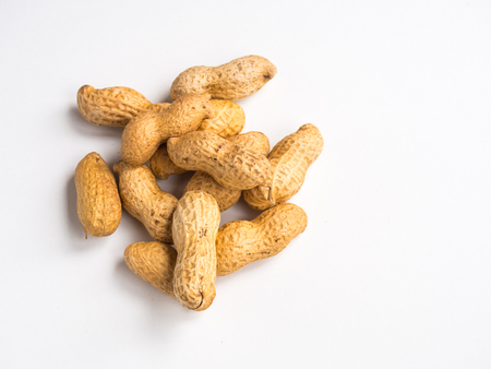 Peanuts on white backgroundの写真素材