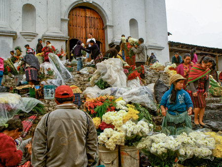 Chichicastenango - Guatemala, Setepmber 7, 2014 - Colorful market of Chichicastenango in Guatemala