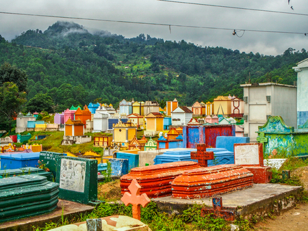 Chichicastenango - Guatemala, September 7, 2014 - Colorful cemetery of Chichicastenango in Guatemalaのeditorial素材