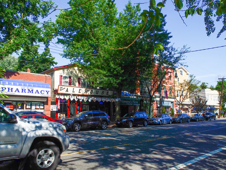 New York - United States, June 24, 2015 - Street of City Island in New York - United Stateのeditorial素材