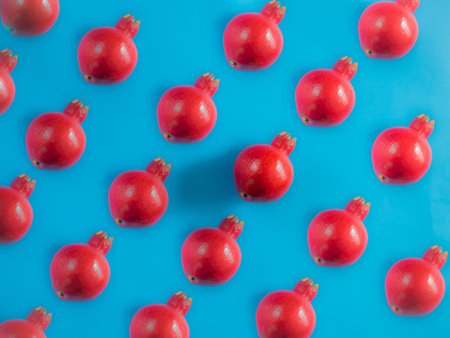 Pomegranate pattern on blue background