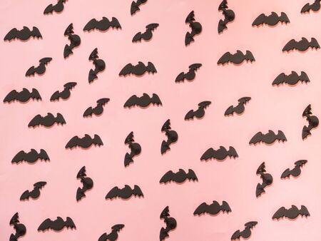 Bat pattern for halloween on  pink backgroundの写真素材