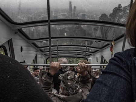 Bogota - Colombia, November 2, 2019 - Funicular of Montserrat Hill in Bogota (Colombia)