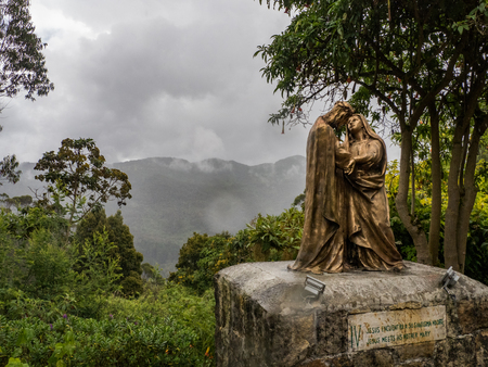 Bogota - Colombia, November 2, 2019 - Statues of Via Crucis in the Montserrat Hill in Bogota (Colombia)のeditorial素材