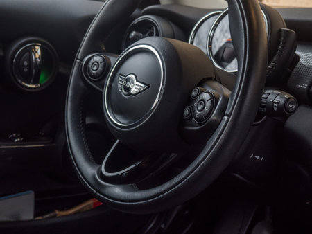 A Coruna, Spain - February 15, 2020 - Inside of Mini Cooper