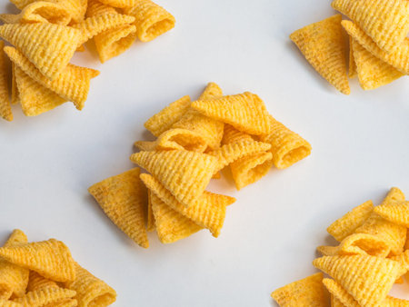 Corn cones pile pattern on white