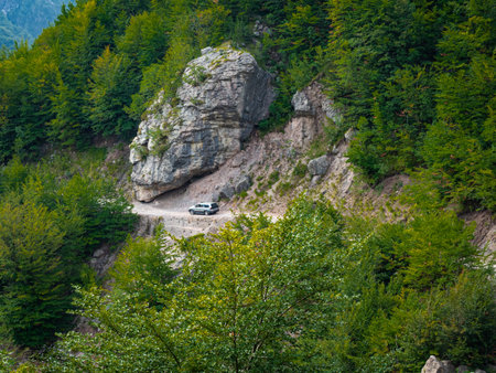 Vehicle in a dirt road difficult to drive