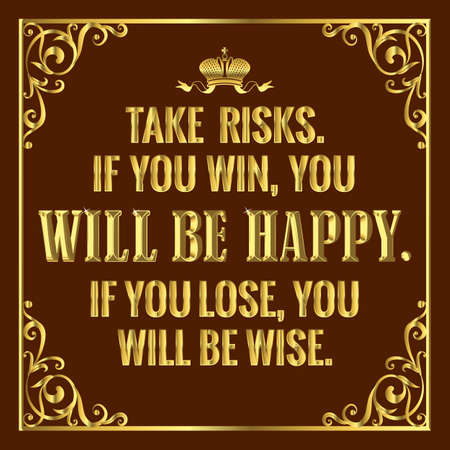 Motivating quote in golden style.のイラスト素材