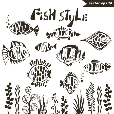 fish style setのイラスト素材