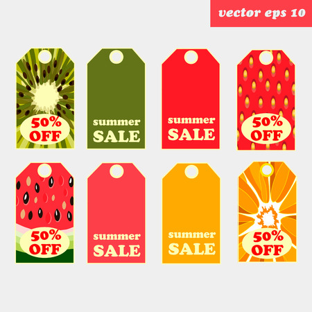 fruit tagsのイラスト素材