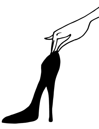 hand with shoeのイラスト素材