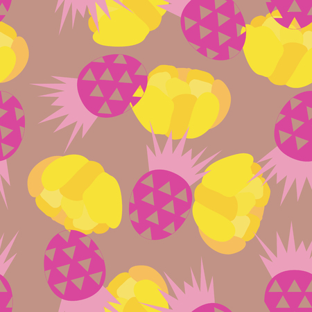 A pineapple background isolated on  colorful backgroundのイラスト素材