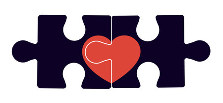 Two simple vector puzzle pieces.のイラスト素材