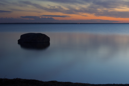 Serenity bay. About 40 minutes after sunset.の写真素材