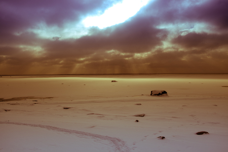 Sun under cloudsの写真素材