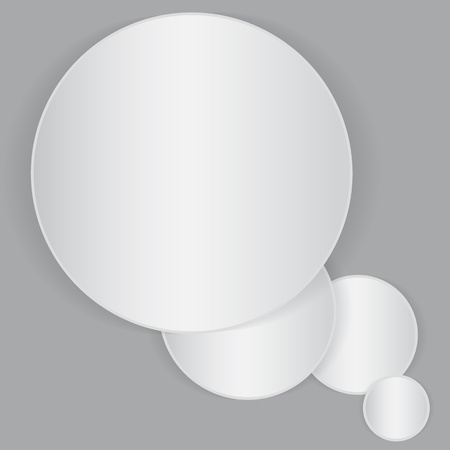 Set of four white circled-form paper sheets with place for text. Speech bubble form.のイラスト素材