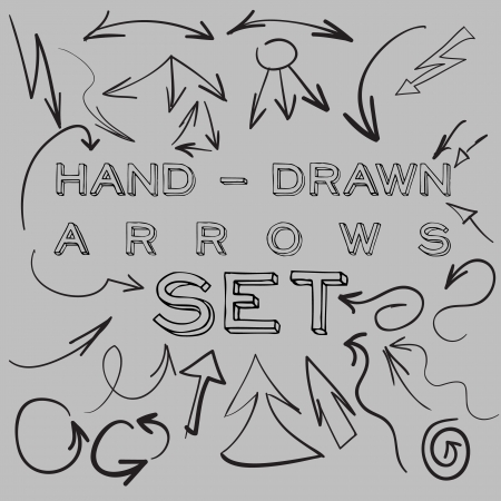 Set of many hand-drawn arrows for your design or web site.のイラスト素材
