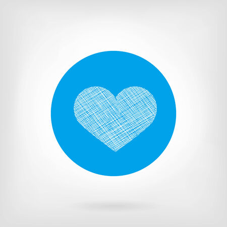 Heart icon in flat and doodle style.のイラスト素材