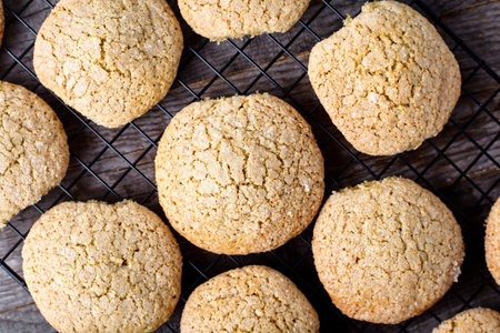 Christmas homemade ginger cookirs  on wood background