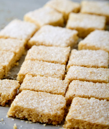 Delicious homemade sugar cookies made from semolina, butter, flour and sugar. Crumbly, delicate...