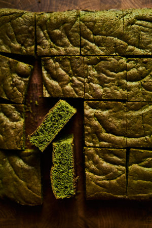 Matcha Brownie - Decadent Delight with a Green Tea Twistの写真素材