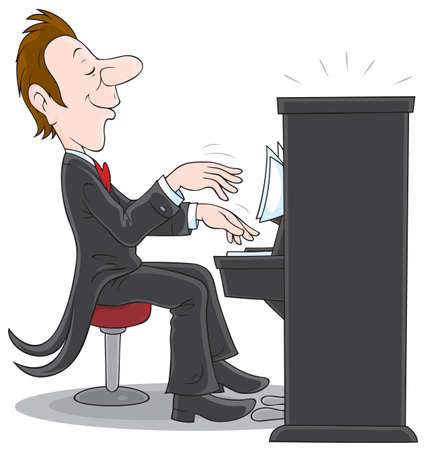 Pianist plays the pianoのイラスト素材