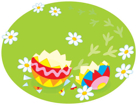 Traces of an Easter chickのイラスト素材
