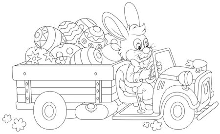 Bunny carries Ester eggsのイラスト素材