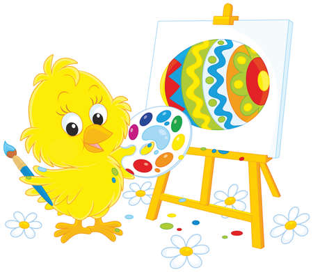 Easter Chick painterのイラスト素材