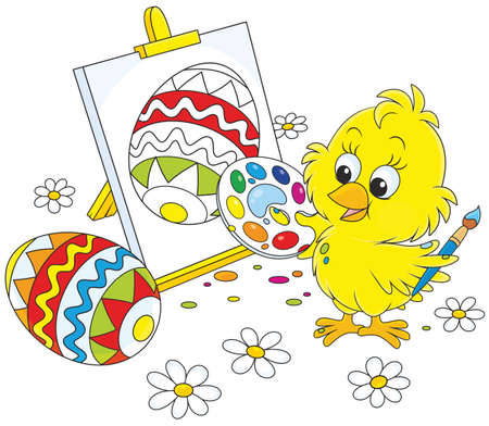 Easter Chick painterのイラスト素材