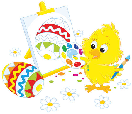 Easter Chick painterのイラスト素材