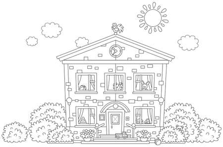 A Kindergarten coloring book on a white background.のイラスト素材