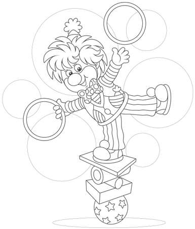 Clown juggler and equilibristのイラスト素材