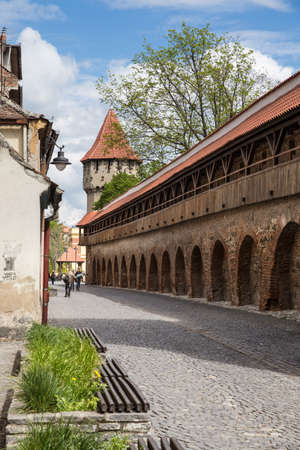 Tower and defense wall in Sibiuのeditorial素材