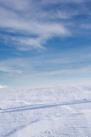 Image showing a view from the top of a slope of a skiing resort の写真素材
