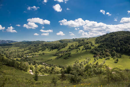 Summer landscape on the mountainの写真素材
