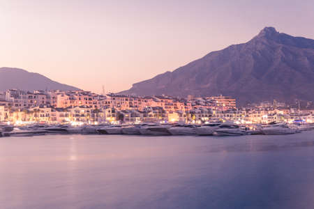 Puerto Banus, Marbella Spain,  was built in 1970 by Jose Banus. More commonly known as Puerto Banus is one of the most exclusive marinas in Spain and Europe.の写真素材