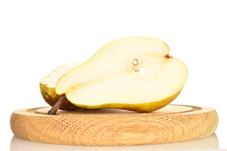 Ripe juicy, organic pears, close-up, on a white background.の写真素材