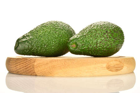 Juicy, ripe, organic avocados, close-up, on a white background.の写真素材