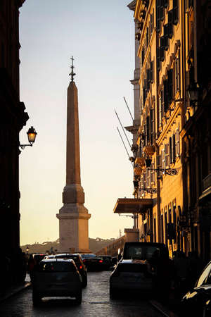 Obelisk from a Roman streetのeditorial素材