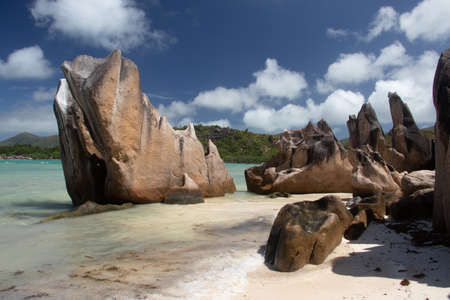 Curieuse Island granite rocks, Praslin, Seychelles 2019の写真素材