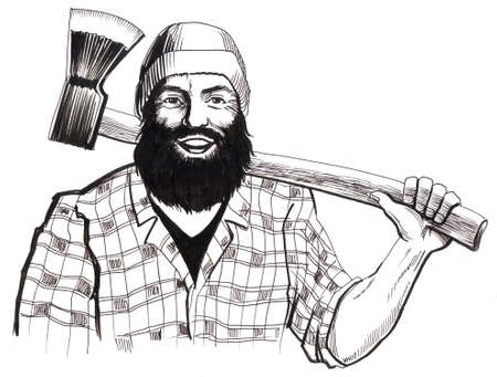 Lumberjack with axeの写真素材