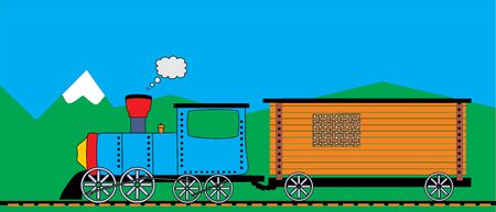 Steam trainのイラスト素材