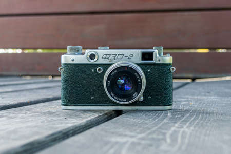 Retro soviet film photo camera FED-2のeditorial素材