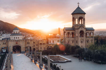 Tbilisi at sunsetの写真素材