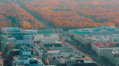 Berlin houses and streets top viewの写真素材